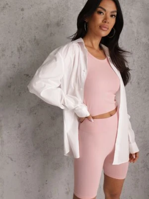 Różowe Elastyczne Szorty Biker High Waist Diovien glo-story