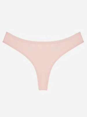 Różowe Gładkie Majtki Stringi z Bawełną Chrysile han
