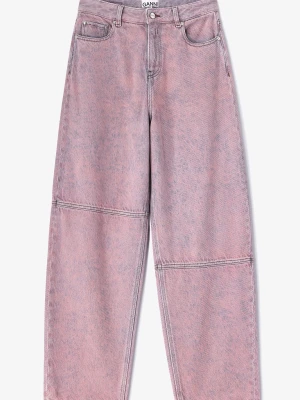RÓŻOWE JEANSY BARREL Z EFEKTEM SPRANIA GANNI