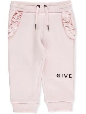 Różowe Junior Bawełniane Spodnie z Rouches Givenchy