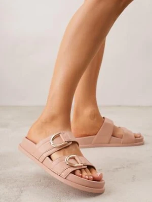 Różowe Klapki Ozdobione Dwoma Klamrami Sthosaildy