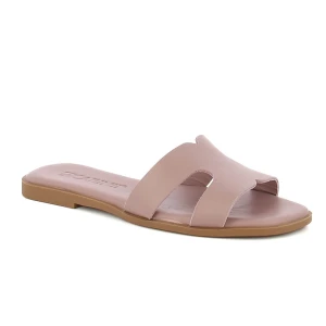 Różowe klapki skórzane CARINII B10289-420-000-000-000