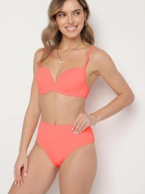 Różowe Klasyczne Bikini Majtki Typu Figi i Biustonosz Natinela swest