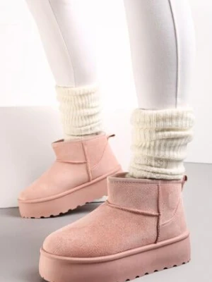 Różowe Krótkie Śniegowce na Platformie Lysindra