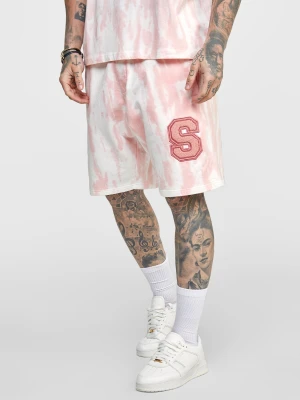 Różowe krótkie spodnie męskie tie-dye SikSilk