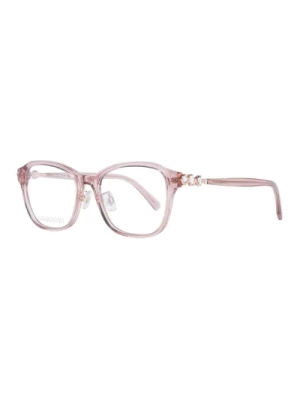 Różowe Kwadratowe Plastikowe Okulary Optyczne dla Kobiet Swarovski