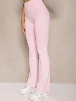 Różowe Legginsy Dzwony High Waist Orruvana