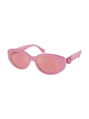 Różowe Lustro Okulary Przeciwsłoneczne dla Kobiet Swarovski