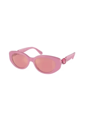 Różowe Lustro Okulary Przeciwsłoneczne Swarovski