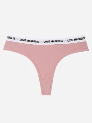 Różowe Majtki Stringi z Bawełną Ozdobione Napisami Amero han