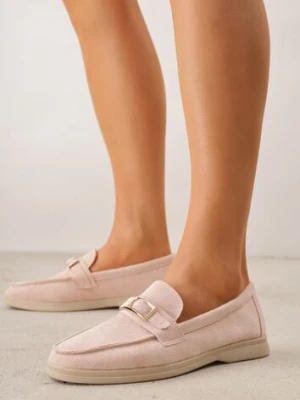 Różowe Mokasyny Ozdobione Metaliczną Klamrą Murielori joalice paris