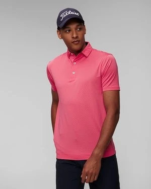 Różowe polo męskie FootJoy Eu S.Lisle Dot Prt