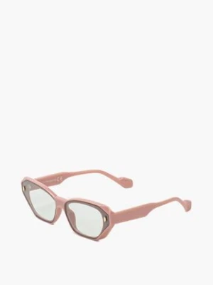 Różowe Prostokątne Okulary Przeciwsłoneczne Favordia