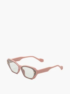 Różowe Przeciwsłoneczne Okulary w Prostokątnych Oprawkach Opinola