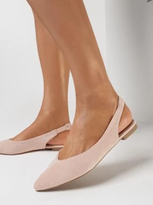 Różowe Pudrowe Sandały Slingback z Noskiem w Szpic Arrilla vices
