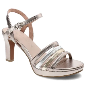 Różowe Sandały Marco Tozzi Eleganckie Obuwie Damskie