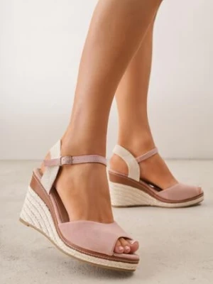 Różowe Sandały VICES na Koturnie z Plecionki w Stylu Boho Corolea