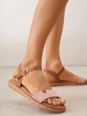 Różowe Sandały VICES w Stylu Basic z Paskiem z Klamerką Loretha