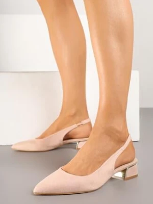 Różowe Sandały z Odkrytą Piętą i Metaliczną Wstawką Lormio ballada