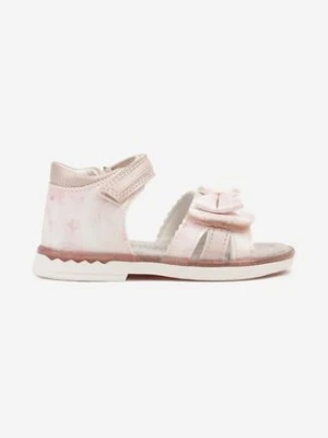 Różowe Sandały ze Skórzaną Wkładką i Kokardą Dovellea gelteo