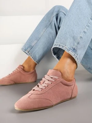 Różowe Sneakersy Basic ze Skóry Naturalnej Fonariela