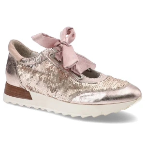 Różowe Sneakersy Chebello Damskie Stylowe Obuwie