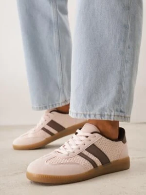 Różowe Sneakersy Kultowe Tenisówki z Plecioną Strukturą Loraebelle seastar