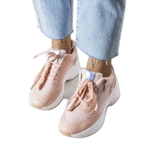 Różowe sneakersy na koturnie Stacey Inna marka