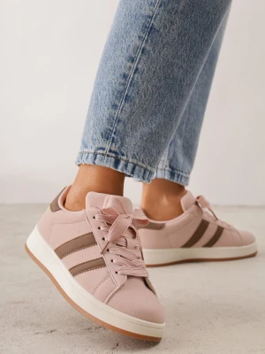 Różowe Sneakersy Ozdobione Paskami Dolirenna Gowin