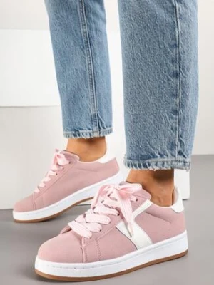 Różowe Sneakersy Ozdobione Paskiem Zrulla