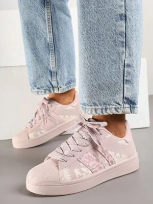Różowe Sneakersy w Geometryczny Wzór Valdisa seastar