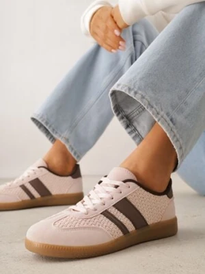 Różowe Sneakersy w Stylu Klasycznych Tenisówek z Cholewką z Plecionką Doriarissa seastar