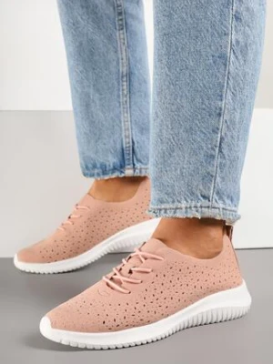 Różowe Sneakersy z Ażurową Cholewką Grellio bellucci
