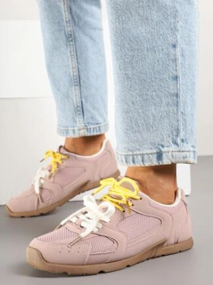 Różowe Sneakersy z Dwoma Parami Sznurówek Silfita super mode