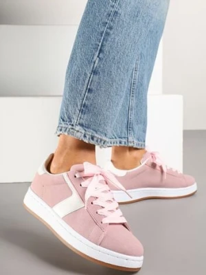 Różowe Sneakersy z Geometrycznym Motywem Taniffia