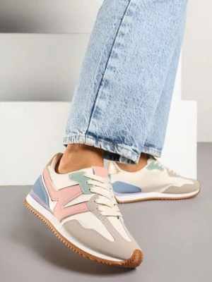 Różowe Sneakersy z Geometrycznym Wzorem i Metaliczną Wstawką Zolio via giulia