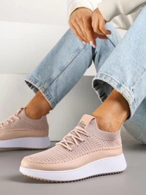 Różowe Buty Sportowe Sneakersy z Siateczkową Cholewką Helazia gogo gogo