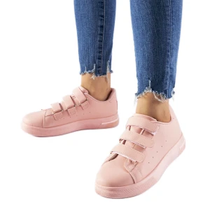 Różowe sneakersy zapinane na rzepy Paré Inna marka
