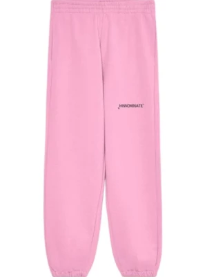 Różowe Spodnie Dresowe z elastycznym pasem i mankietami Hinnominate