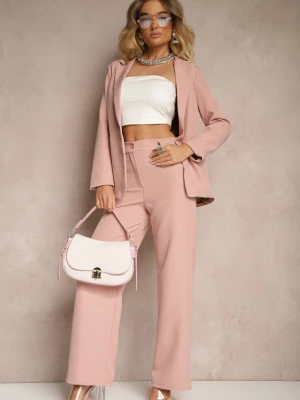 Różowe Spodnie Garniturowe High Waist Viviorea New Collection