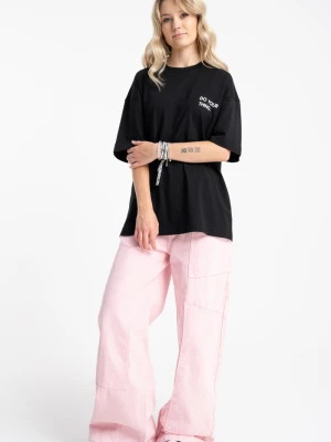 Różowe spodnie jeansowe typu CARPENTER z efektem sprania Reporter