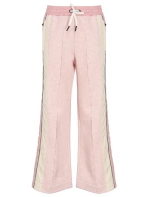 Różowe spodnie z bawełnianego polaru Moncler
