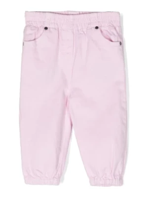Różowe spodnie z haftem muszli Stella McCartney