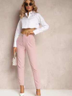 Różowe Spodnie z Prostymi Nogawkami i Imitacją Kieszeni Viarvi lily rose