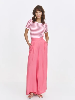 Różowe spodnie z szeroką nogawką Top Secret