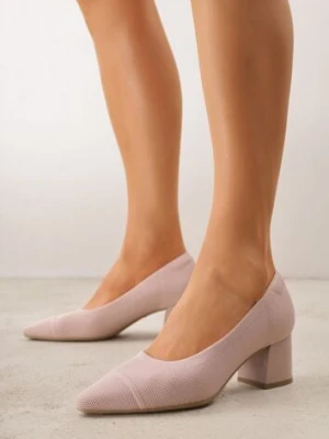 Różowe Strukturalne Czółenka VICES na Słupkowym Obcasie Abathise