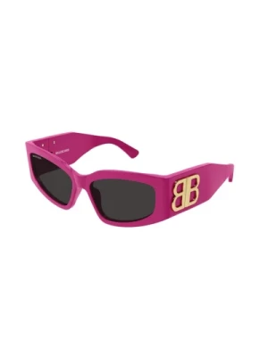 Różowe Szare Okulary przeciwsłoneczne Bb0321S 006 Balenciaga