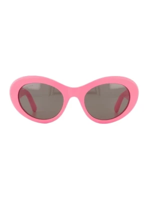 Różowe/Szare Okulary Przeciwsłoneczne - Stylowy Model Balenciaga
