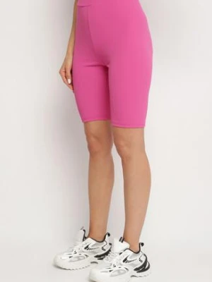 Różowe Szorty Kolarki z Prążkowanego Materiału Adrase glo-story