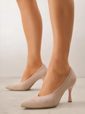 Różowe Szpilki VICES z Dzianiny z Amortyzującą Wkładką i Miękkim Zapiętkiem Naviane